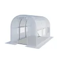 TOOLPORT Foliengewächshaus Gewächshaus 4x10m stabil & langlebig mit Fenster - reißfeste PE Plane 180g/m² grün transparent - Thumbnail 10