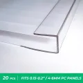 Gewächshausplatten aus Polycarbonat, U-Steckverbinderprofil – 20 Stück, 0,6 m Länge, verhindern, dass Staub, Regen und Feuchtigkeit in Doppelwandplatten gelangen, passend für 6 mm oder 4 mm (0,2 Zoll) - Thumbnail 3
