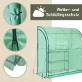NATIV Anlehngewächshaus 200x215x100 cm, begehbares Foliengewächshaus, Treibhaus inklusive Pflanzregal, Tomatenhaus mit 2 Rolltüren, Gewächshaus aus robuster grüner Gewächshausfolie - Thumbnail 5