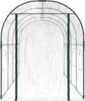 Gecheer Gewächshaus Foliengewächshaus Tomatenhaus Transparent 160x400x190 cm PVC & Stahl - Thumbnail 3