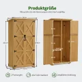 M MCombo Holz Gartenschrank, Outdoor Gerätehaus Geräteschuppen, Gartenhaus Klein Wetterfest, für Außenbereich Balkon Terrasse, 55×90×169cm, 0878 (Natur) - Thumbnail 3