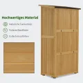 M MCombo Holz Gartenschrank, Outdoor Gerätehaus Geräteschuppen, Gartenhaus Klein Wetterfest, für Außenbereich Balkon Terrasse, 55×90×169cm, 0878 (Natur) - Thumbnail 7