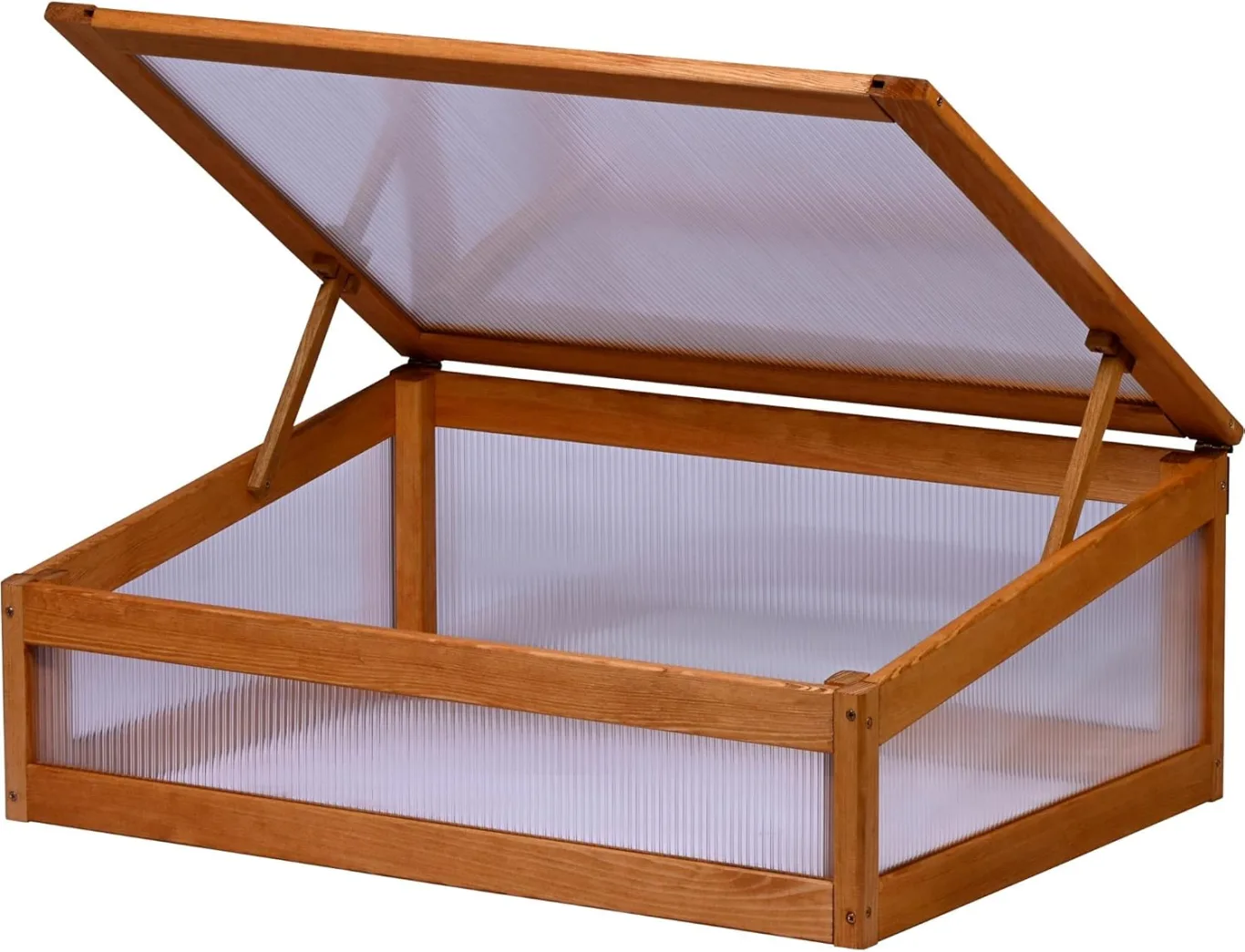 dobar® Frühbeetaufsatz aus Holz für Hochbeet Kubus 2.0 - Frühbeetkasten für Garten - 76 x 56 x 20 cm - Braun - Bild 1