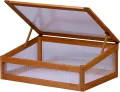 dobar® Frühbeetaufsatz aus Holz für Hochbeet Kubus 2.0 - Frühbeetkasten für Garten - 76 x 56 x 20 cm - Braun - Thumbnail 1