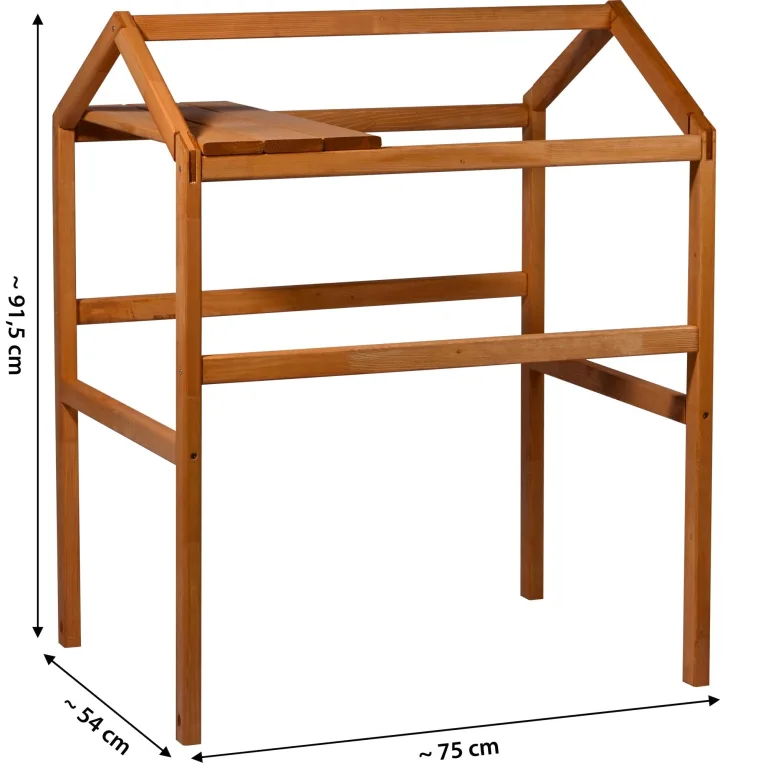 dobar® Rankturm-Aufsatz für Tomaten und Erdbeeren mit Ablage - Rankturm Holz für Hochbeet Kubus 2.0-74 x 54 x 89 cm - Braun – Bild 3