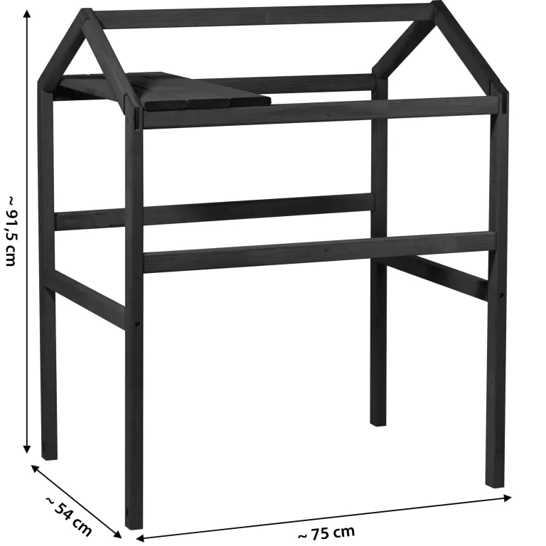 dobar® Rankturm-Aufsatz für Tomaten und Erdbeeren mit Ablage - Rankturm Holz für Hochbeet Kubus 2.0-74 x 54 x 89 cm - Anthrazit – Bild 2