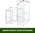 Anlehngewächshaus Tomaten Gewächshaus 180x52x190cm Aluminium Beistell-Gewächshaus, Treibhaus Gartenhaus Frühbeet Ohne Rückwand, Gewächshaus Winterfest Klein, Minigewächshaus, Silber - Thumbnail 5