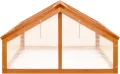 Tidyard Gewächshaus Tunnelgewächshaus Gartenhaus Garten Treibhaus Pflanzenhaus Tomatenhaus Frühbeet Braun 114x80x50 cm Tannenholz - Thumbnail 4