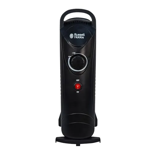 Russell Hobbs RHOFR3001, 650 W, ölgefüllte, tragbare Elektroheizung, 5 Lamellen, schwarz, einstellbarer Thermostat, Sicherheitsabschaltung, 10 m², Raumgröße – Bild 3