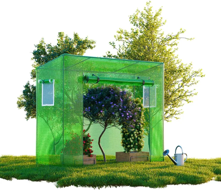 Foliengewächshaus Tomatengewächshaus CUTRO Winterfest, 200x77x169 cm, Treibhaus mit Gitternetzfolie, Schrägdach, 2 Fenster – Bild 1