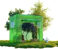 Foliengewächshaus Tomatengewächshaus CUTRO Winterfest, 200x77x169 cm, Treibhaus mit Gitternetzfolie, Schrägdach, 2 Fenster - Thumbnail 1
