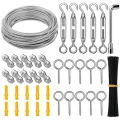 40m 2mm Drahtseil, CGBOOM 304 Edelstahl Drahtseil Spanndraht, Stahlseil Ummantelt, mit ösen Seilspanngarnitur, für Kletterpflanzen Rankhilfe, Wäscheleine, Gardinenseil, Lichter, Deck-Kabel-Reling - Thumbnail 9