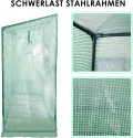 Gewächshaus mit 140g PE-Folie Foliengewächshaus Stahlrohr 16 mm Durchmesser, aufrollbare Tür, Tomatenhaus begehbares Treibhaus, Pflanzenhaus200x80x170CM, Grün - Thumbnail 5