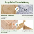 COSTWAY Hochbeet aus Holz, 130L, erhöhtes Pflanzbeet mit Ablauflöchern & transparenten Acrylplatten, Kräuterbeet rechteckig, Gartenbeet für Garten Terrasse Balkon, Pflanzkasten Natur(100x59x77cm) - Thumbnail 7