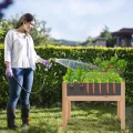 COSTWAY Hochbeet aus Holz, 130L, erhöhtes Pflanzbeet mit Ablauflöchern & transparenten Acrylplatten, Kräuterbeet rechteckig, Gartenbeet für Garten Terrasse Balkon, Pflanzkasten Natur(100x59x77cm) - Thumbnail 8