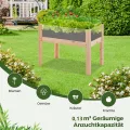 COSTWAY Hochbeet aus Holz, 130L, erhöhtes Pflanzbeet mit Ablauflöchern & transparenten Acrylplatten, Kräuterbeet rechteckig, Gartenbeet für Garten Terrasse Balkon, Pflanzkasten Natur(100x59x77cm) - Thumbnail 3