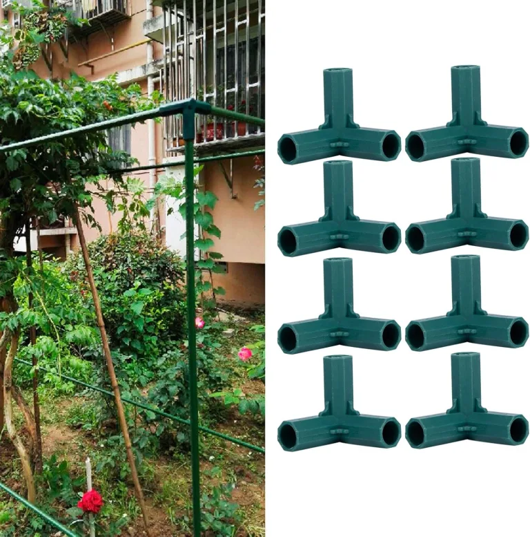 8 Stück Steckverbinder Rohrverbinder, Eckverbinder für Gartenrahmen, 3 Wege Pflanzenpfahl Verbinder, Gewächshaus Zubehör Rohrverbindung Pflanzenpfähle Käfige Stützen Verbinder für Gewächshaus Garten – Bild 5