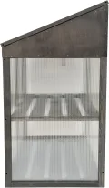 Gewächshaus - Frühbeet aus Holz - Greenhouse - Treibhaus - Frühbeetkasten mit Doppeltür - Pflanzenhaus - Aufzuchtschrank Fichtenholz Kiefernholz mit PC-Platten (Grau mit Einzelltür) - Thumbnail 5
