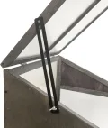 Gewächshaus - Frühbeet aus Holz - Greenhouse - Treibhaus - Frühbeetkasten mit Doppeltür - Pflanzenhaus - Aufzuchtschrank Fichtenholz Kiefernholz mit PC-Platten (Grau mit Einzelltür) - Thumbnail 6