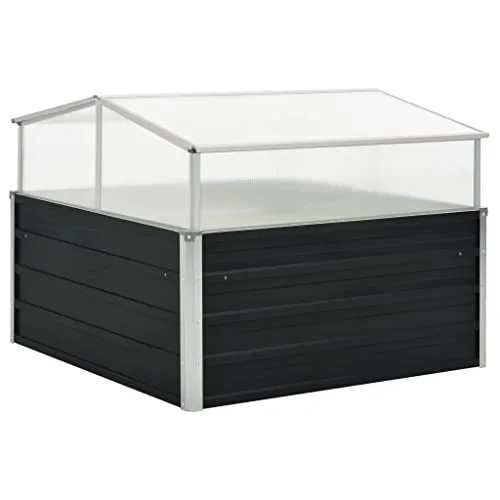 Gewächshaus Klein Frostschutz FrostwäChter GewäChshaus Winterfest GeräTehaus Tomaten GewäChshaus Balkone,Terrassen Verzinkter Stahl Anthrazit 100x100x77 cm – Bild 9