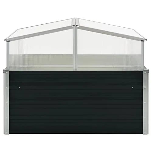 Gewächshaus Klein Frostschutz FrostwäChter GewäChshaus Winterfest GeräTehaus Tomaten GewäChshaus Balkone,Terrassen Verzinkter Stahl Anthrazit 100x100x77 cm – Bild 10