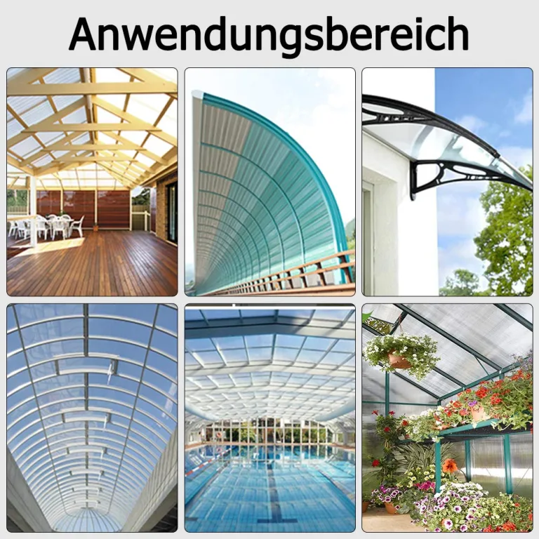 Polycarbonatplatten Doppelstegplatten 4mm, 14pcs Dachplatten 10,25 m² Hohlkammerplatten UV-beständig für Gewächshaus Garten Treibhaus, Transparent – Bild 7