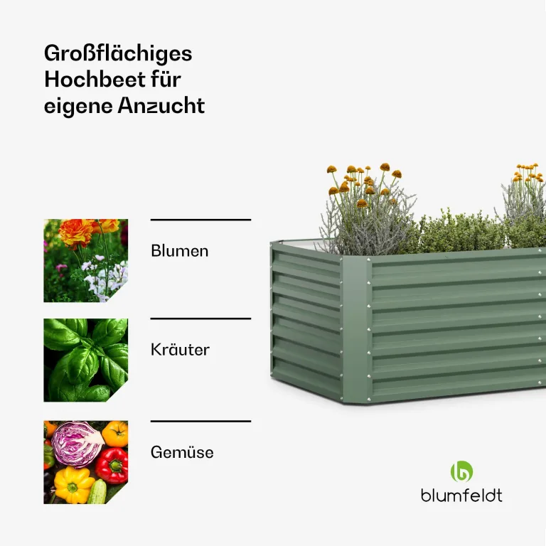 blumfeldt High Grow Straight Hochbeet - Ergonomisches 1.000-l-Gartenbeet aus Rostfreiem Galvalume-Stahl für Gemüse und Kräuter, 60 cm Höhe, Einfache Montage – Bild 4