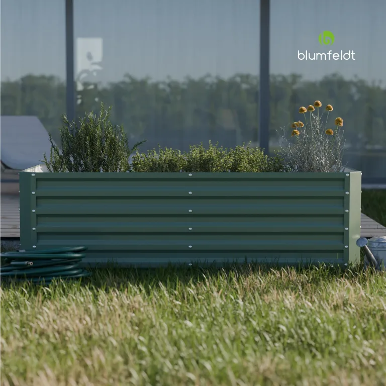blumfeldt High Grow Straight Hochbeet - Ergonomisches 1.000-l-Gartenbeet aus Rostfreiem Galvalume-Stahl für Gemüse und Kräuter, 60 cm Höhe, Einfache Montage – Bild 5