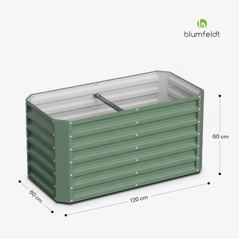 blumfeldt High Grow Straight Hochbeet, Ergonomisches 575-l-Gartenbeet aus Rostfreiem Galvalume-Stahl für Gemüse und Kräuter – Rückenschonendes Design, Einfache Montage, Frostsicher und Kompakt – Bild 7