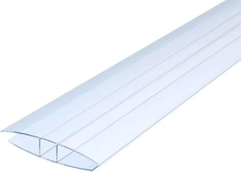 H - Profil transparent mit 4mm Innenmaß aus Polycarbonat für Stegplatten, Glas, Kunststoffplatten, Gewächshaus - 1000mm lang – Bild 2