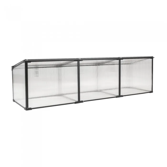 Frühbeet Mini Gewächshaus Pflanzenhaus - Aluminium & Polycarbonat, 180x51x51, schwarz - für Garten, Balkon und Terrasse, Winterfest, Stabil & Einfach zu Montieren - MAGNOLIA III – Bild 8