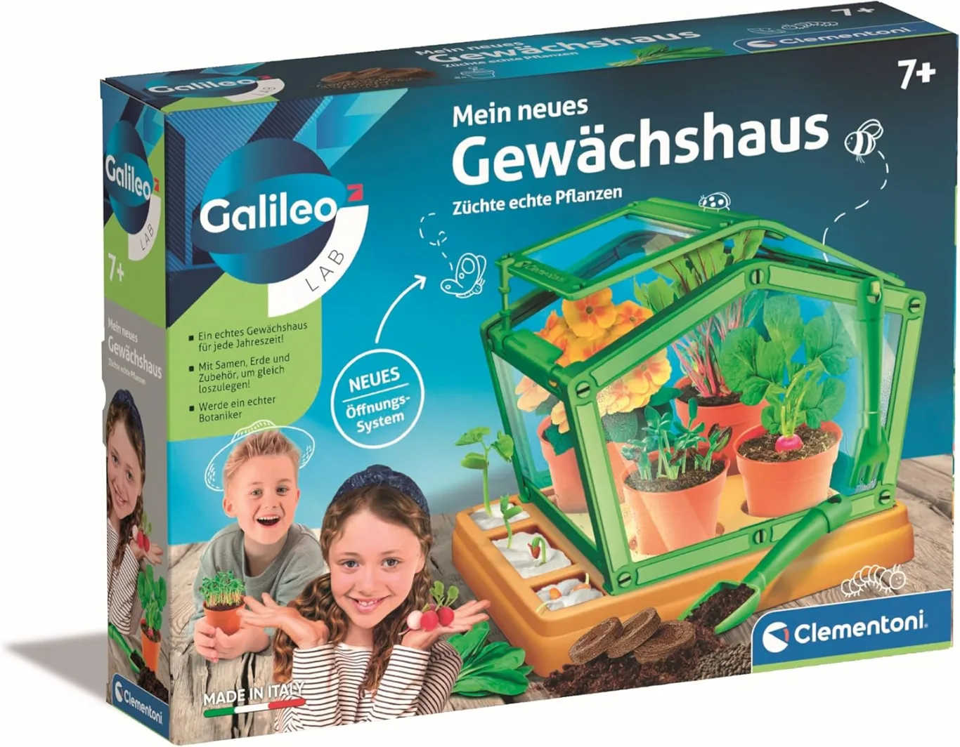 Clementoni Galileo Lab – Mein neues Gewächshaus, Pflanzkasten & Samen für Mini-Gärtner und angehende Botaniker, Spielzeug für Kinder ab 7 Jahren von Clementoni 59383 - Bild 1