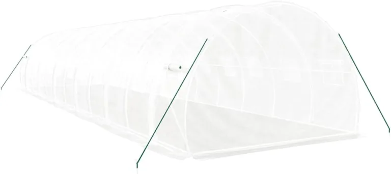 Gecheer Gewächshaus mit Stahlrahmen Garten Treibhaus Tomatenhaus Folientunnel Pflanzenhaus Gartengewächshäuser Gartenhaus Frühbeet Tomatengewächshaus Tunnelgewächshaus 12 x 3 x 2 m (L x B x H) 36 m² – Bild 6