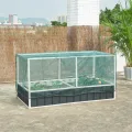 [en.casa] Hochbeet Alblasserdam Blumenbeet mit Abdeckung 174 x 90 x 118 cm Gartenbeet mit Netz Handschuhe Gewächshaus für Garten Metall Kräuterbeet Anthrazit - Thumbnail 9