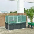 [en.casa] Hochbeet Alblasserdam Blumenbeet mit Abdeckung 174 x 90 x 118 cm Gartenbeet mit Netz Handschuhe Gewächshaus für Garten Metall Kräuterbeet Anthrazit - Thumbnail 1