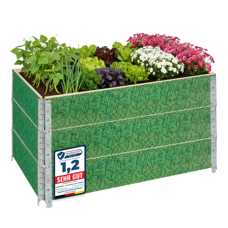 Garronda Hochbeete für Garten Palettenrahmen 120x80x20 cm Hochbeet Holz 1 Stück steckbar stapelbar faltbar für Pflanzen Blumen Kräuter Obst und Gemüse GD-0075 – Bild 7