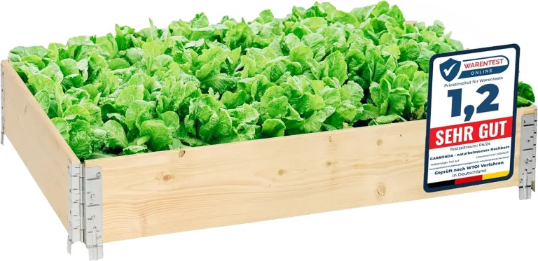 naturbelassene Hochbeete für Garten Palettenrahmen 120x80x20 cm Hochbeet Holz 3 Stück steckbar stapelbar faltbar für Pflanzen Blumen Kräuter Obst und Gemüse GD-0075 – Bild 9