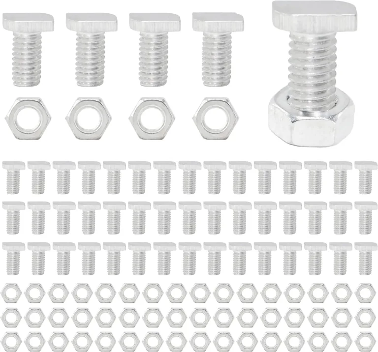 50 Sets Gewächshausmuttern und -Schrauben,Aluminium Gewächshaus Sechskantmuttern und Vierkantschrauben für die Reparatur von Gewächshäusern Notwendiges Zubehör (50pcs Square Screw) – Bild 9