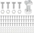50 Sets Gewächshausmuttern und -Schrauben,Aluminium Gewächshaus Sechskantmuttern und Vierkantschrauben für die Reparatur von Gewächshäusern Notwendiges Zubehör (50pcs Square Screw) - Thumbnail 1