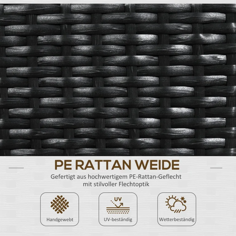 Outsunny Hochbeet mit Rankgitter in Rattan-Optik Pflanzkasten mit Rankhilfe für Kletterpflanzen Blumenkasten Blumenbeet Pflanzkübel Rankkasten für Garten, Balkon, 103 x 29 x 103 cm Schwarz – Bild 5