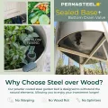 Permasteel Hochbeet Metall mit Rollen für Garten oder Balkon - Pflanzkübel groß außen 101x51x94 cm - Selbstbewässerungssystem, Wasserstandsanzeige und Ablassventil - US - Thumbnail 8