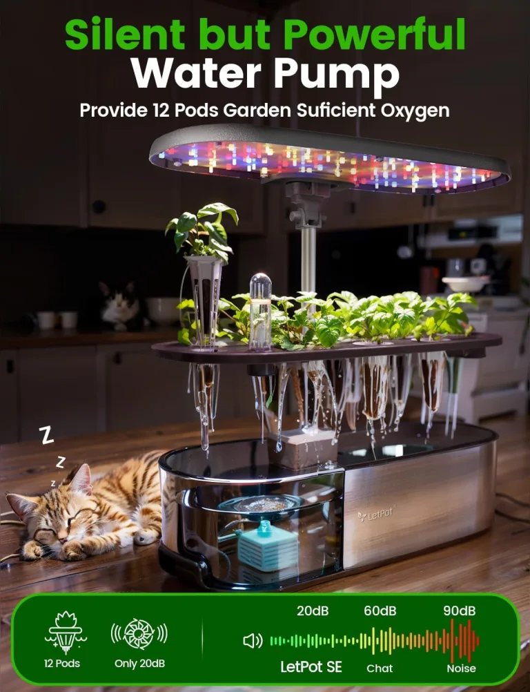 LETPOT LPH-SE WiFi Hydroponisches Anzuchtsystem, 12 Hülsen Smart Herb Garden Kit für Innenräume, Indoor Garten mit 24W LED Wachstumslicht, 5,5L Wassertank, Pumpsystem, automatischer Timer – Bild 4