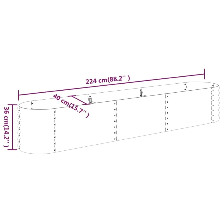 vidaXL Hochbeet, Wetterfestes Hochbeet für Garten Balkon Terrasse, Kräuterhochbeet zum Selber Bauen, Pflanzkasten aus Metall, Verzinkter Stahl Braun – Bild 3