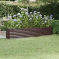 vidaXL Hochbeet, Wetterfestes Hochbeet für Garten Balkon Terrasse, Kräuterhochbeet zum Selber Bauen, Pflanzkasten aus Metall, Verzinkter Stahl Braun - Thumbnail 2