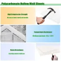 4mm Klar Stegplatten Set 14x Polycarbonat Hohlkammerstegplatten Total 10,25m² UV-beständigem Gewächshausplatten Schneidbar Doppelstegplatten für den Bau von Carports, Gewächshäuse - Thumbnail 4
