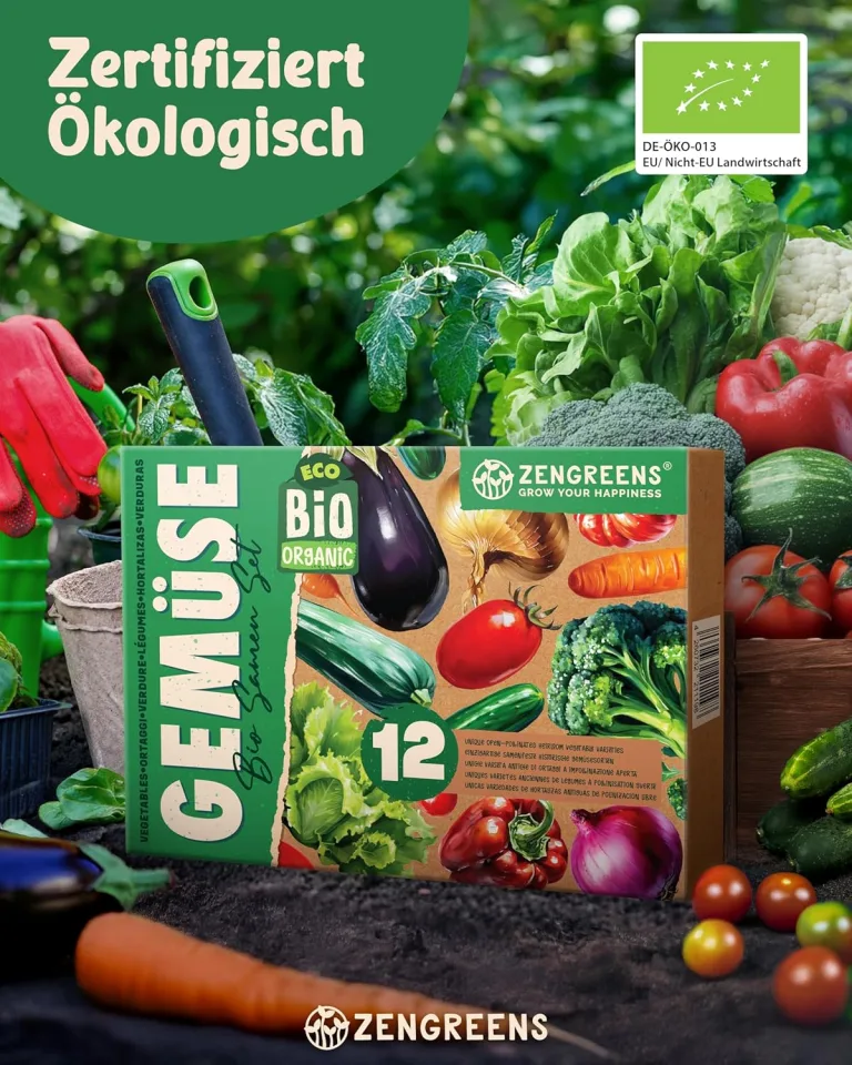 Bio Gemüsesamen Set - 12 Gemüse Samen für den einfachen Anbau im Garten, Balkon oder Hochbeet - ökologisches Saatgut - Pflanzensamen - Gemüsesamenset – Bild 2