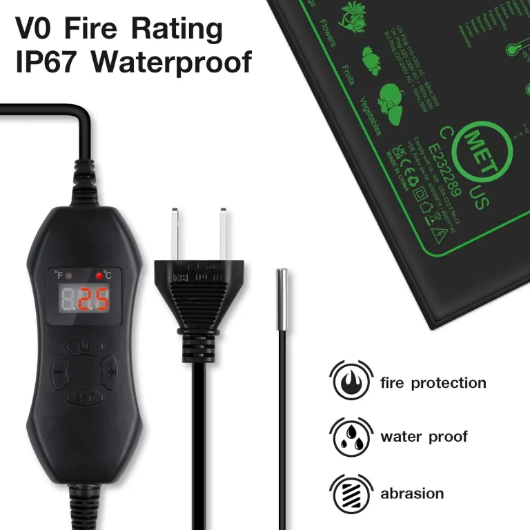 50W Heizmatte Pflanzen mit Thermostat - Schnelle Erwärmung, Feuerschutz, Wärmematte zur Keimung und Temperatur-Regulierung, ideal für Sämlinge, Haustiere und Reptilien (2er Pack) – Bild 5
