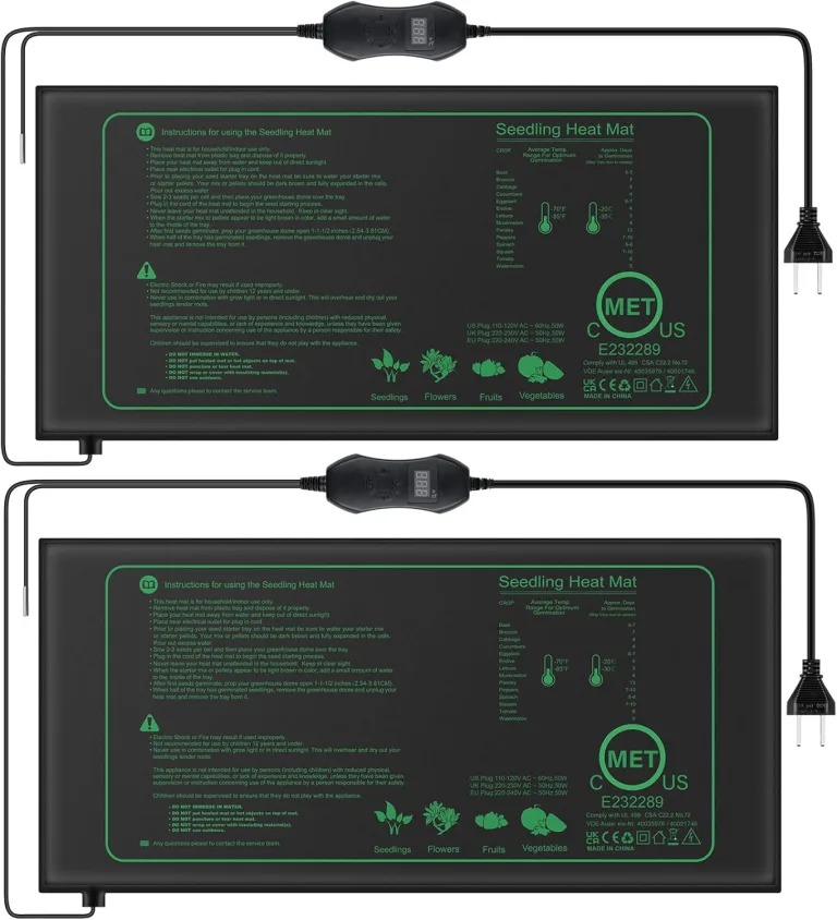 50W Heizmatte Pflanzen mit Thermostat - Schnelle Erwärmung, Feuerschutz, Wärmematte zur Keimung und Temperatur-Regulierung, ideal für Sämlinge, Haustiere und Reptilien (2er Pack) – Bild 1
