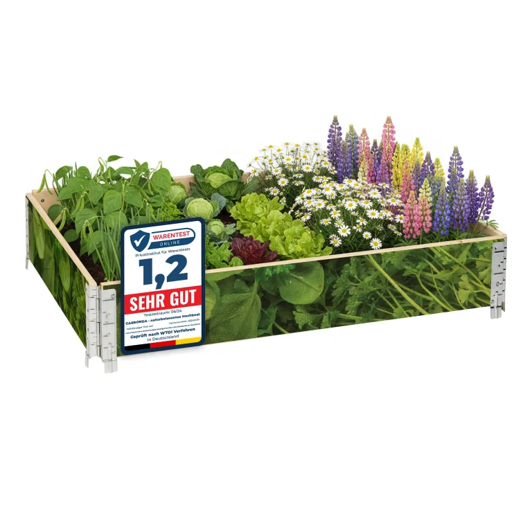Garronda Hochbeete für Garten Palettenrahmen 120x80x20 cm Hochbeet Holz 2 Stück steckbar stapelbar faltbar für Pflanzen Blumen Kräuter Obst und Gemüse Anthrazit GD-0075 – Bild 9