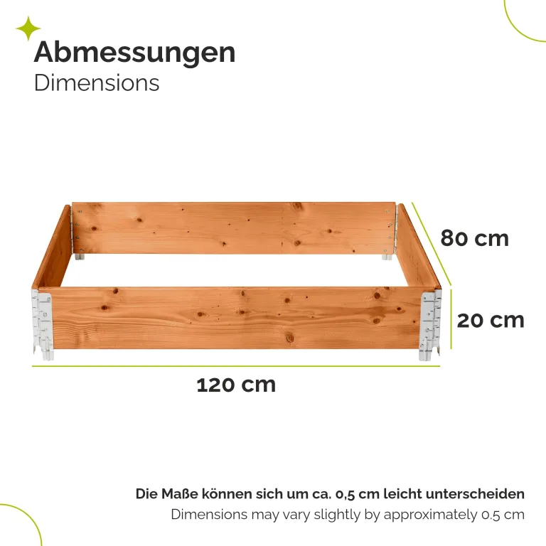 Garronda Hochbeete für Garten Palettenrahmen 120x80x20 cm Hochbeet Holz 1 Stück steckbar stapelbar faltbar für Pflanzen Blumen Kräuter Obst und Gemüse Braun GD-0075 – Bild 2